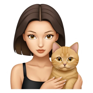 Bella Hadid with a Golden British Shorthair kitty sticker
