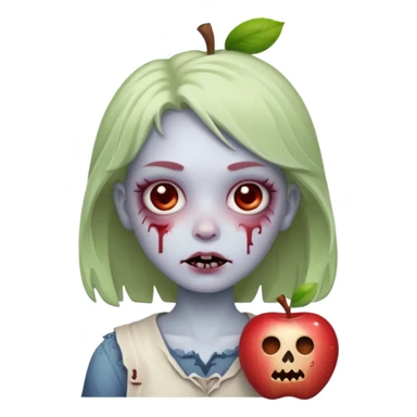 cute zombie girl with subtle transgender symbols apple style emoji sticker