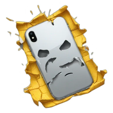broken iphone sticker