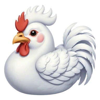 Meme-Worthy Cute Sleeping White Rooster Portrait Emoji, Head resting peacefully with a contented smile, showcasing a robust build and a luxuriously soft pure white plumage, eyes shut in a serene, restful nap, Simplified yet hilariously adorable features, highly detailed, glowing with a soft, drowsy light, high shine, relaxed and utterly lovable, stylized with an air of playful laziness, bright and heartwarming, soft glowing outline, capturing the essence of a comically sleepy rooster, so meme-worthy it feels like it could instantly become the next viral sensation of adorable slumber! sticker
