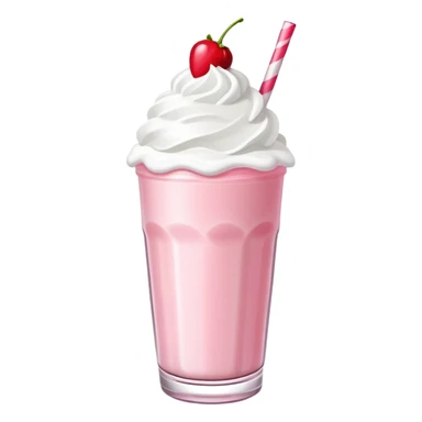 strawberry milkshake with whipped cream and cherry on top sticker
