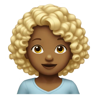 a baby with blonde curly hair  sticker