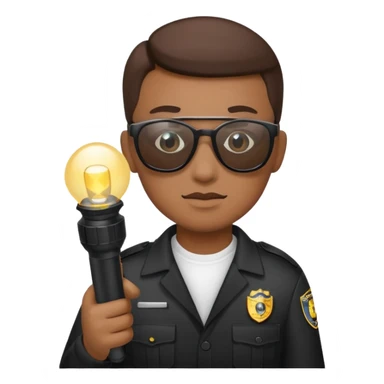 school security, sun glasses, holding flashlight sticker