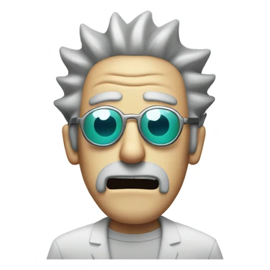 rick from rick and morty with sunglasses sticker