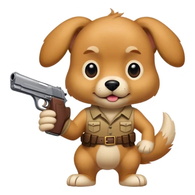 dog holding a firearm sticker