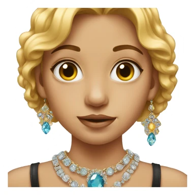 portrait of girl with jewelry sticker