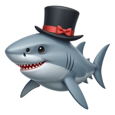 Shark with a top hat sticker