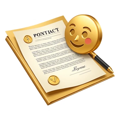 3D perspective Premium contract golden paper signed sticker