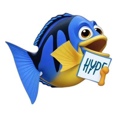 dory holding hype sign sticker