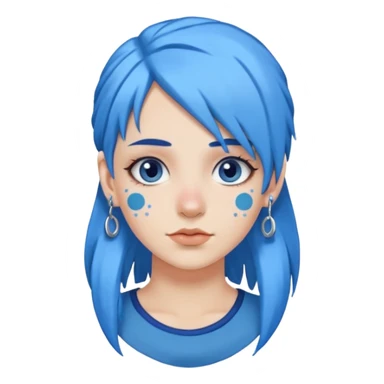 White girl with blue hair and piercings  sticker