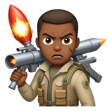 Black guy with rocket laucher going mad sticker