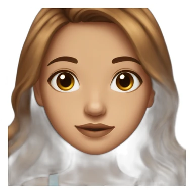 Beautiful girl with volume long brown hair and birthmark on the left side sticker