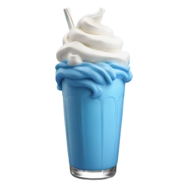 Blue  milkshake  with   whipped  cream sticker