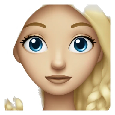 blonde girl with blue eyes and long eye lashes sticker