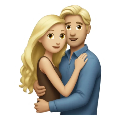 Blonde man hugging a brunette girl sticker