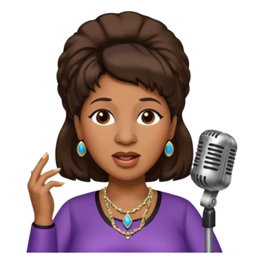 Aretha Franklin with dark brown hair sticker