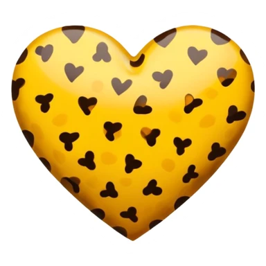 yellow heart with brown cheetah print inside sticker