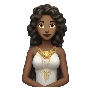 Brunette moon goddess sticker