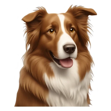 light brown border collie and woman with long brown hair sticker