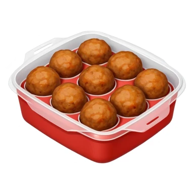 meatballs in plastic container sticker