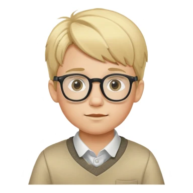 little blonde haired boy with glasses sticker