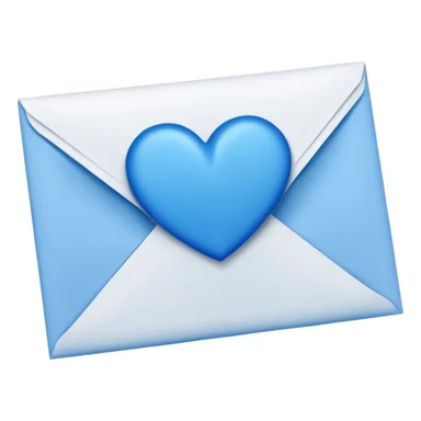 letter with a blue heart seal sticker