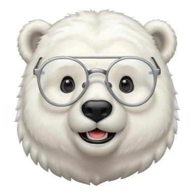 polar bear wear glasses sticker