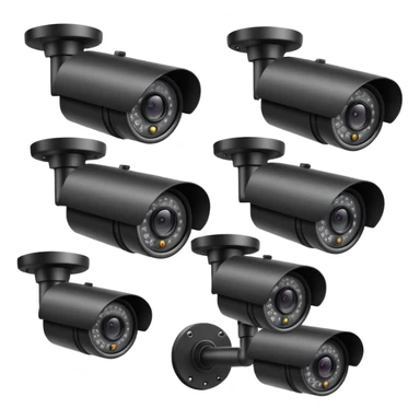 5 CCTV cameras together  sticker