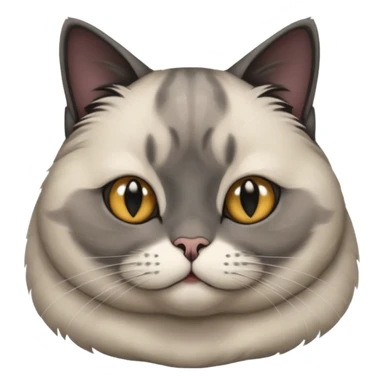fat grey and black magnolian boy cat  sticker