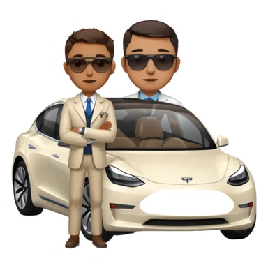 White tesla model 3 with a physician with sunglasses next to it sticker