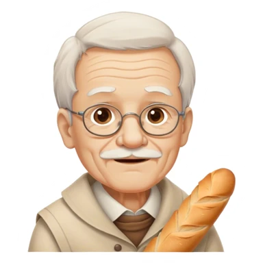 old man with baguette sticker
