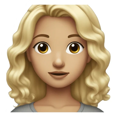 Girl with blonde slight wavy hair and gray blueish eyes  sticker