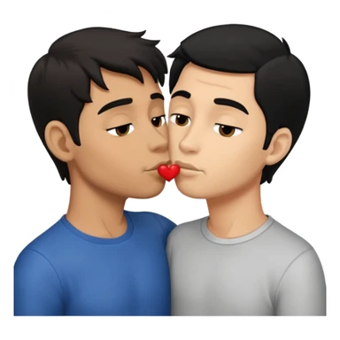 Naked adult male darki hair kissing black adult male, full view on top of each other  sticker