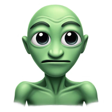 Ugly alien making poker face  sticker
