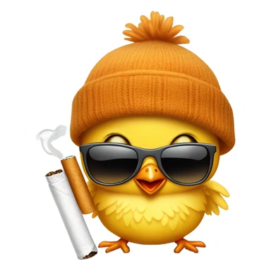 Baby chick with sunglasses and a beanie smokkin sticker