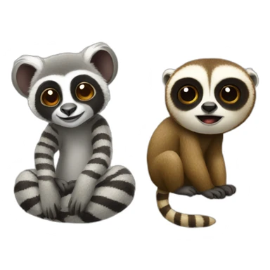 Lemur and sloth sticker