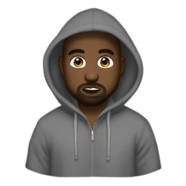 kanye west with a hoodie sticker