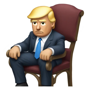 Trump slouching lazily dramatically in a chair  sticker