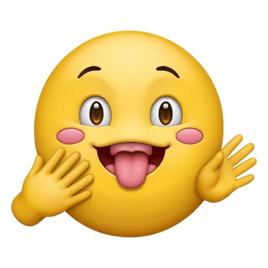 emoji sticking tongue with hands to the side  sticker