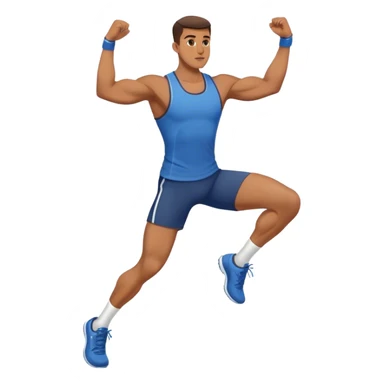 man high-knees exercise sticker