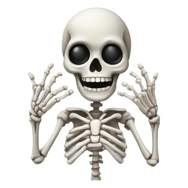 Skeleton making heart hands sticker