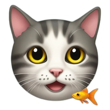 cat love fish sticker