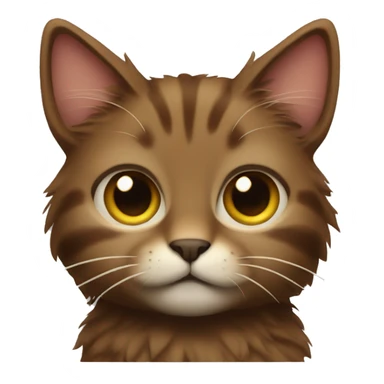 fuzzy brown cat full body sticker