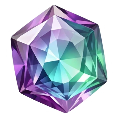 play button made of alexandrite gemstone, shimmering color-shifting effect sticker