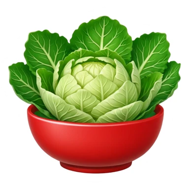 napa cabbage in a bowl vivid bright red color sticker