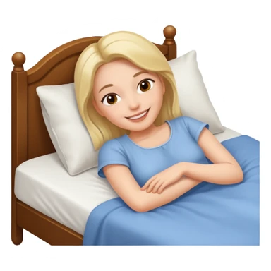 woman lying in bed sticker