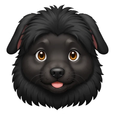 black dog cute fluffy sticker