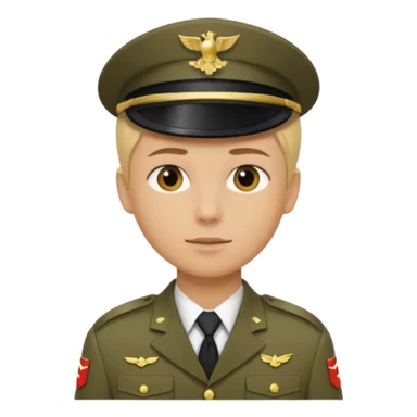 a soldier with short blonde hair sticker