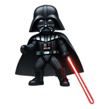 darth vader with hus light saber sticker