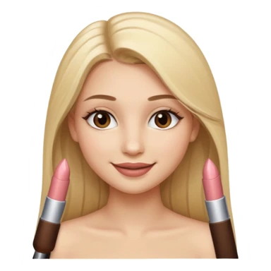 una chica con pose divertida de 18 años con los labios con pintalabios nude y los ojos maquillados, de piel blanca con el pelo liso, largo y rubio, ojos marrones GUAPA sticker
